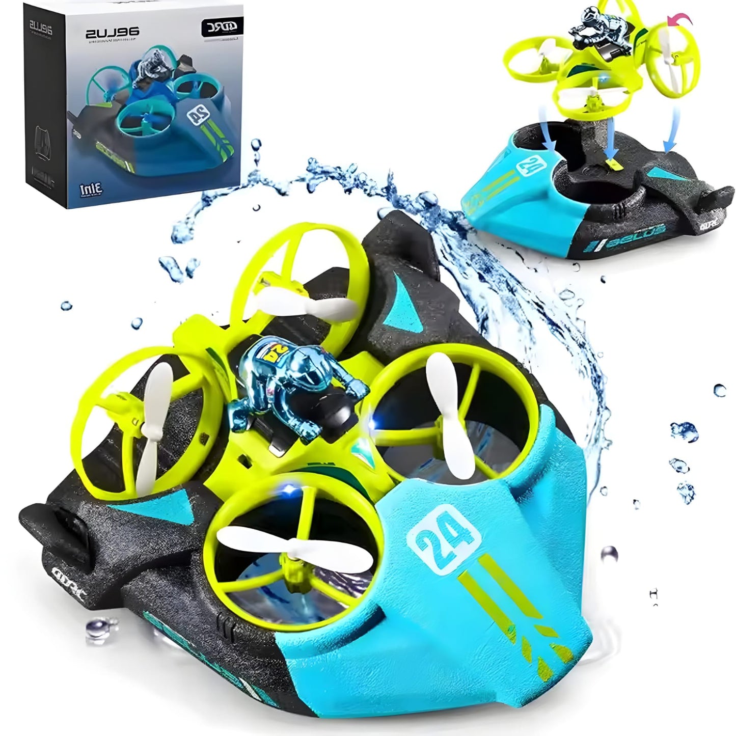Quadcopter Remote Control Drone 3-in-1 Air Water Land